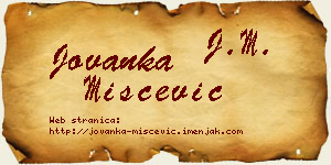 Jovanka Miščević vizit kartica